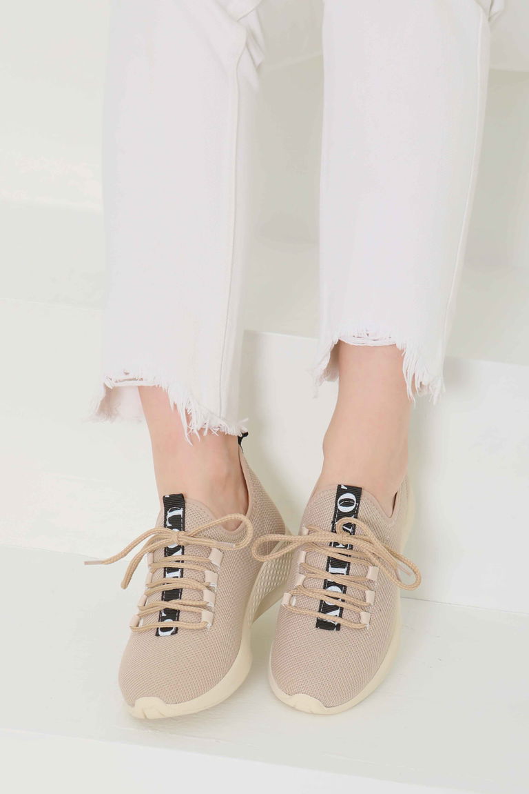 Kadın Bej Spor Ayakkabı - 27091 - TOFİSA