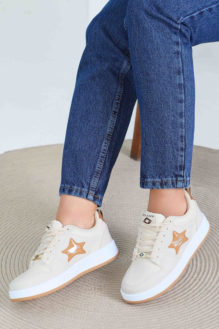 Kadın Bej Spor Ayakkabı - 27560 - TOFİSA