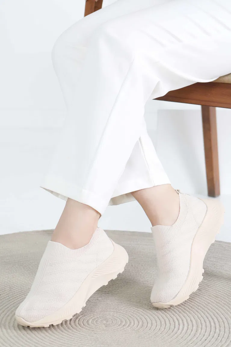 Kadın Bej Triko Ayakkabı - 27391 - TOFİSA