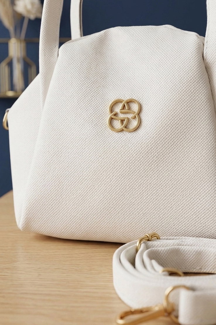 Kadın Beyaz Armalı Suni Deri Çanta - 28143-BEYAZ - 2