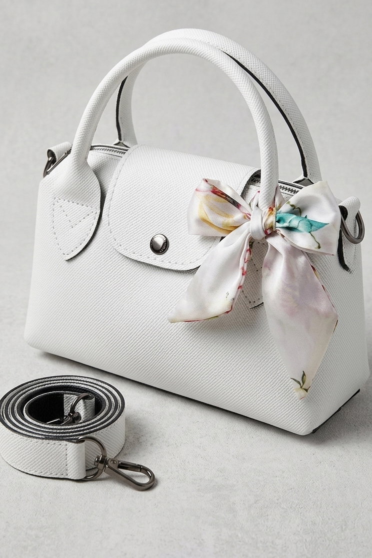 Kadın Beyaz Flarlı Mini El Çantası - 28430-BEYAZ - 1