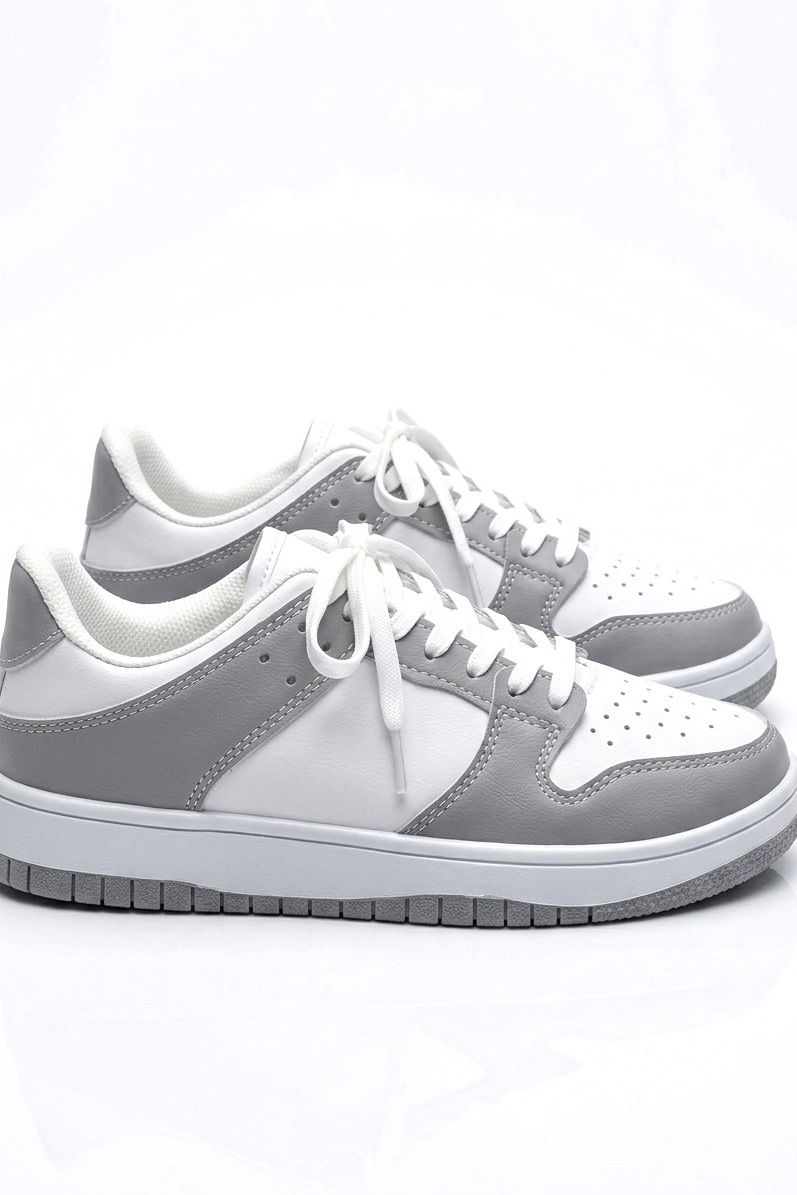 Kadın Beyaz Gri AİR Spor Ayakkabı - 27477-BEYAZ-GRI - 2