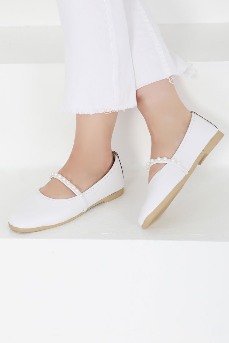 Kadın Beyaz İncili Babet - 27400 - TOFİSA