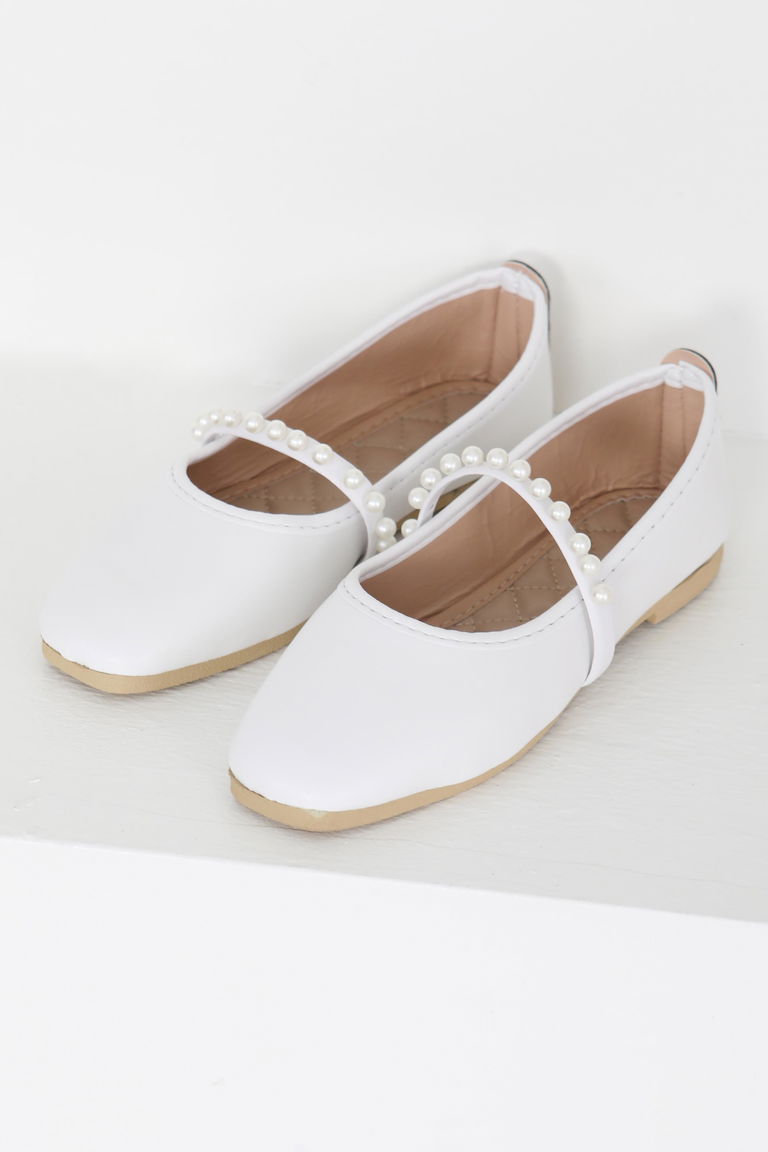 Kadın Beyaz İncili Babet - 27400 - TOFİSA