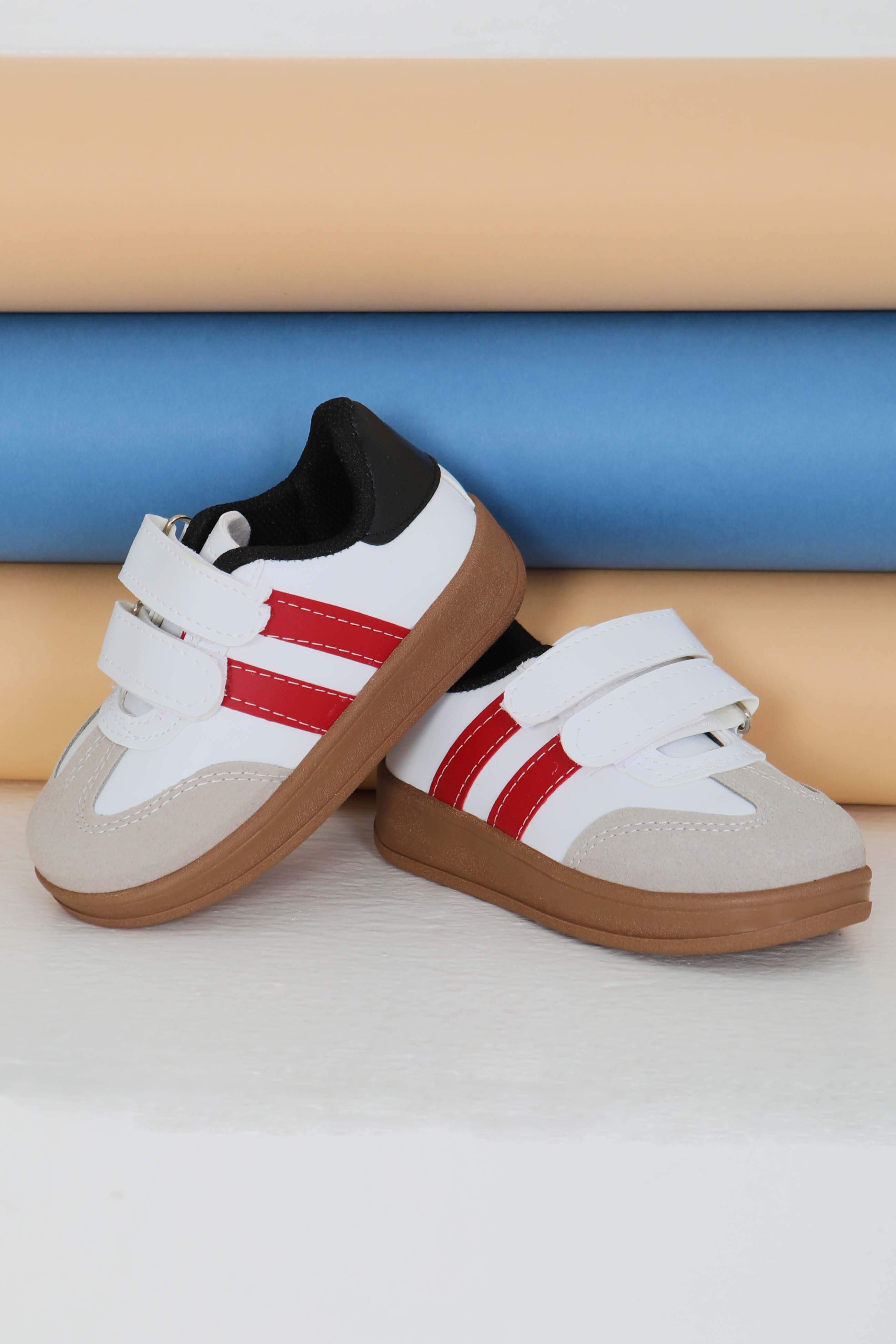 Kadın Beyaz Kirmizi Çocuk Süet Detaylı Ayakkabı - 27481 - 1