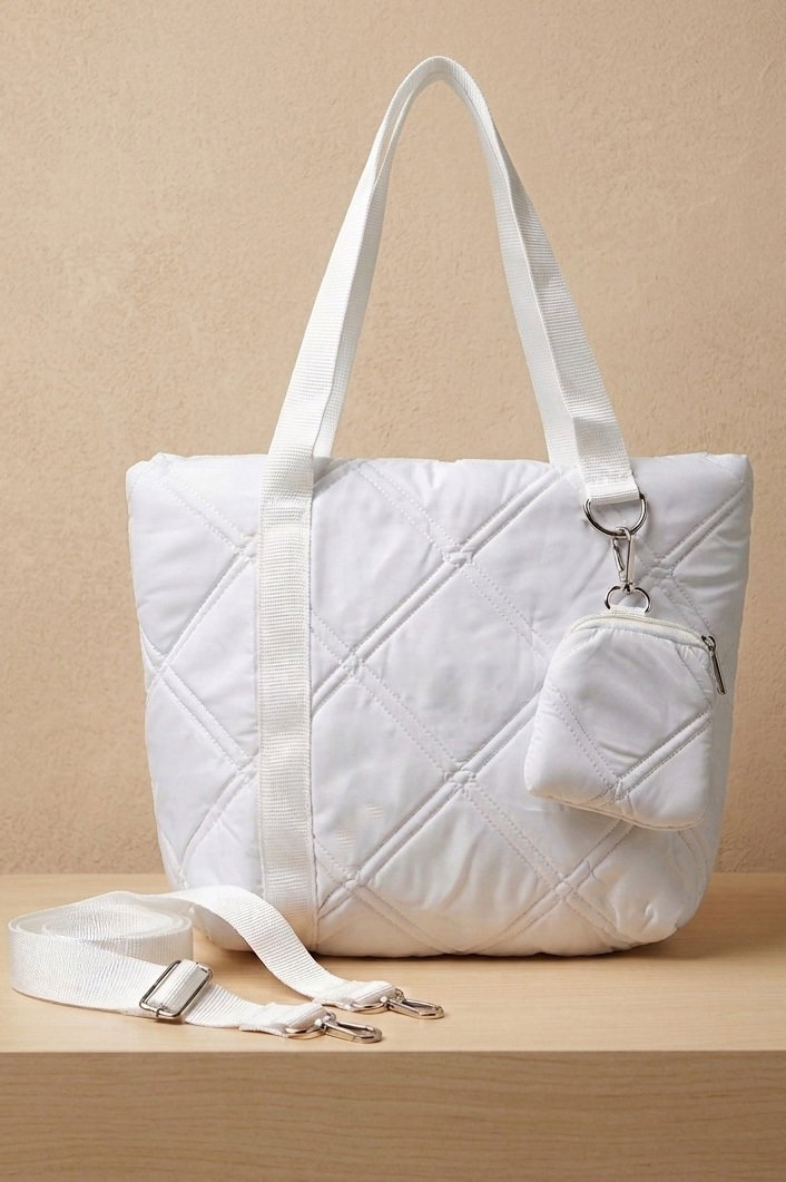 Kadın Beyaz Mini Cüzdan Detaylı Kol Çanta - 28375-BEYAZ - 1