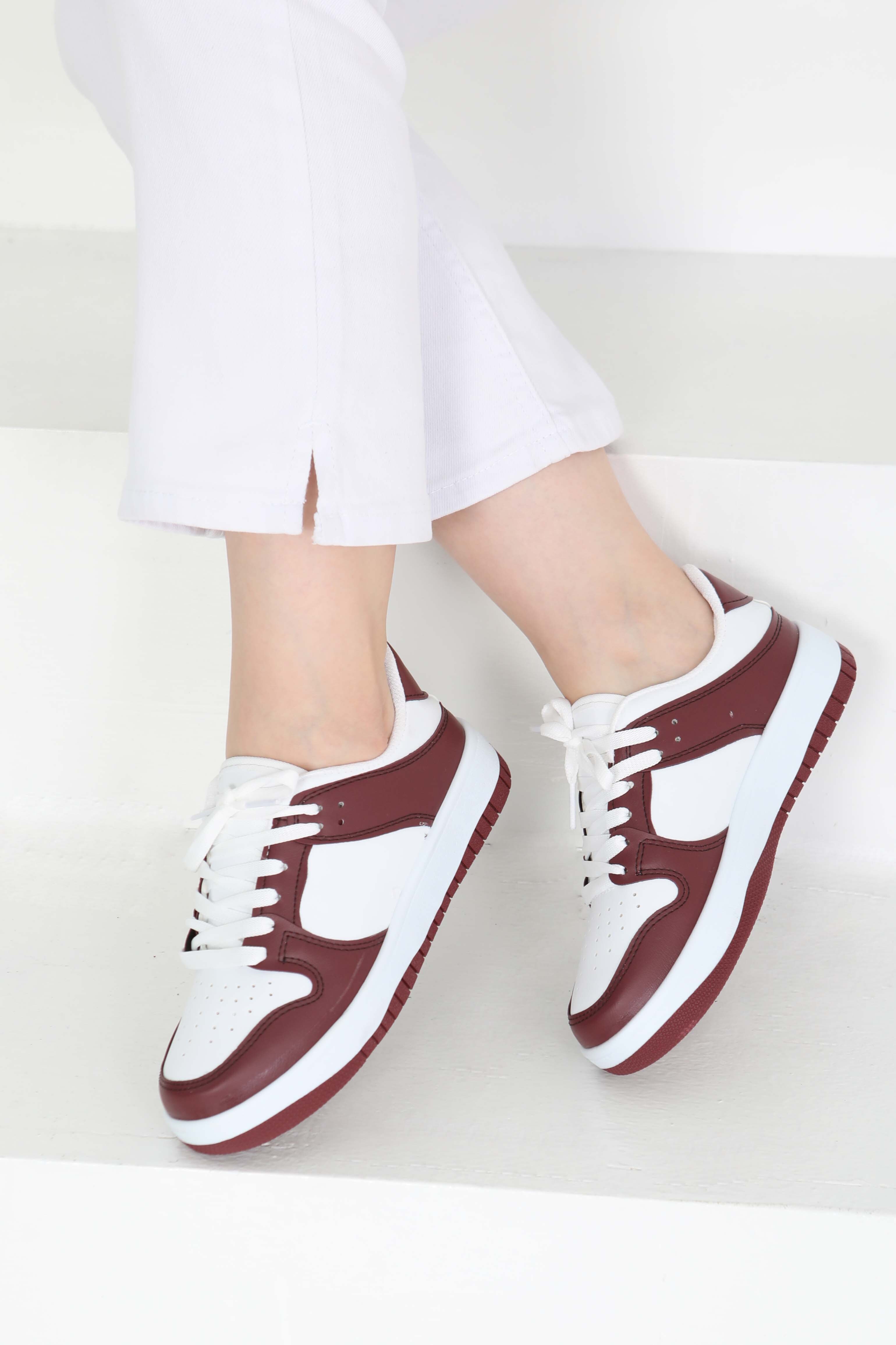 Kadın Bordo AİR Spor Ayakkabı - 27477-BORDO - 2