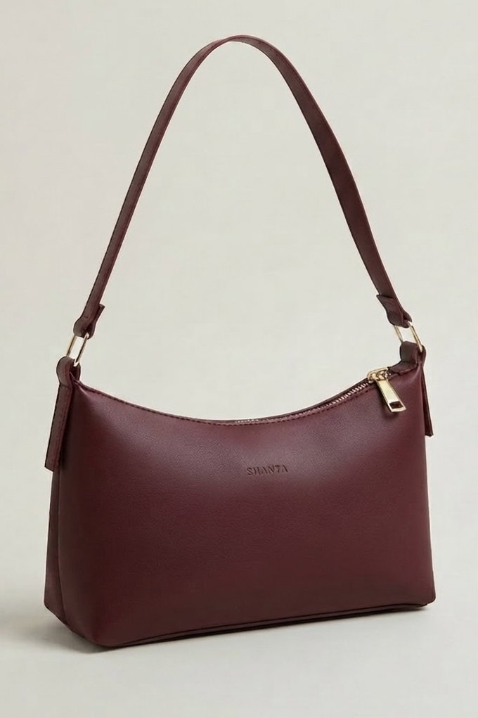 Kadın Bordo Baget Çanta - 28894-BORDO - 2