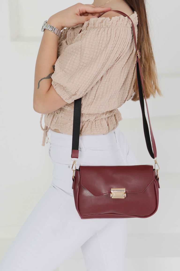 Kadın Bordo Çanta - 27489 - TOFİSA