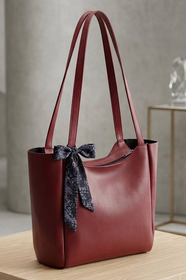 Kadın Bordo Flarlı Kol Çantası - 28654-BORDO - 1