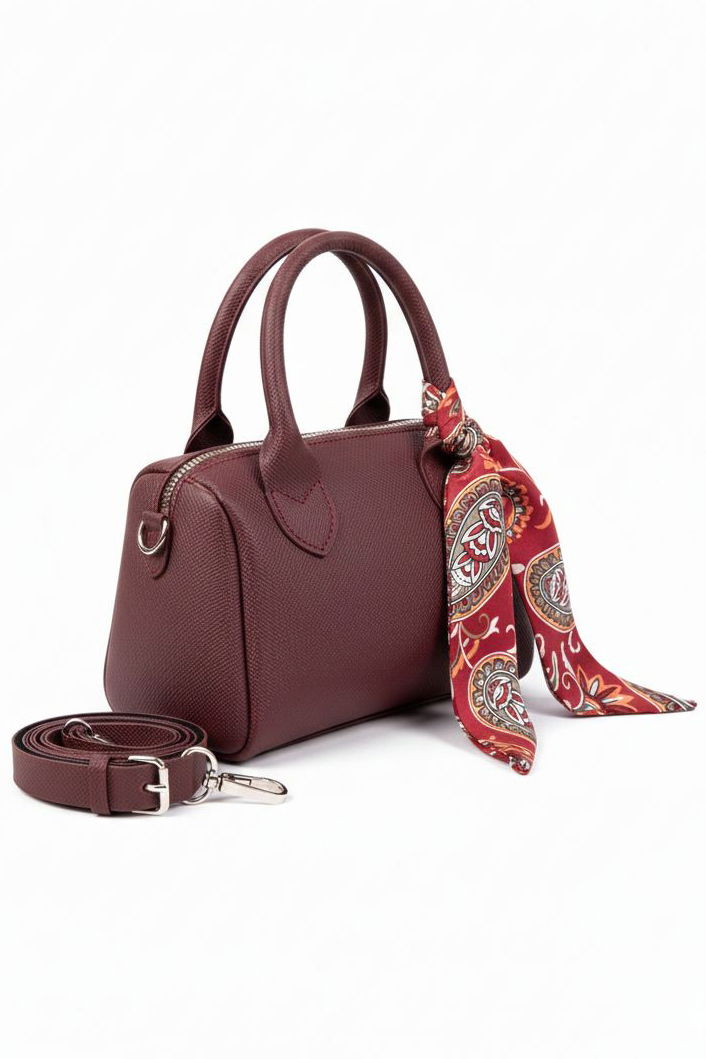 Kadın Bordo Flarlı Mini El Çantası - 28225-BORDO - 1