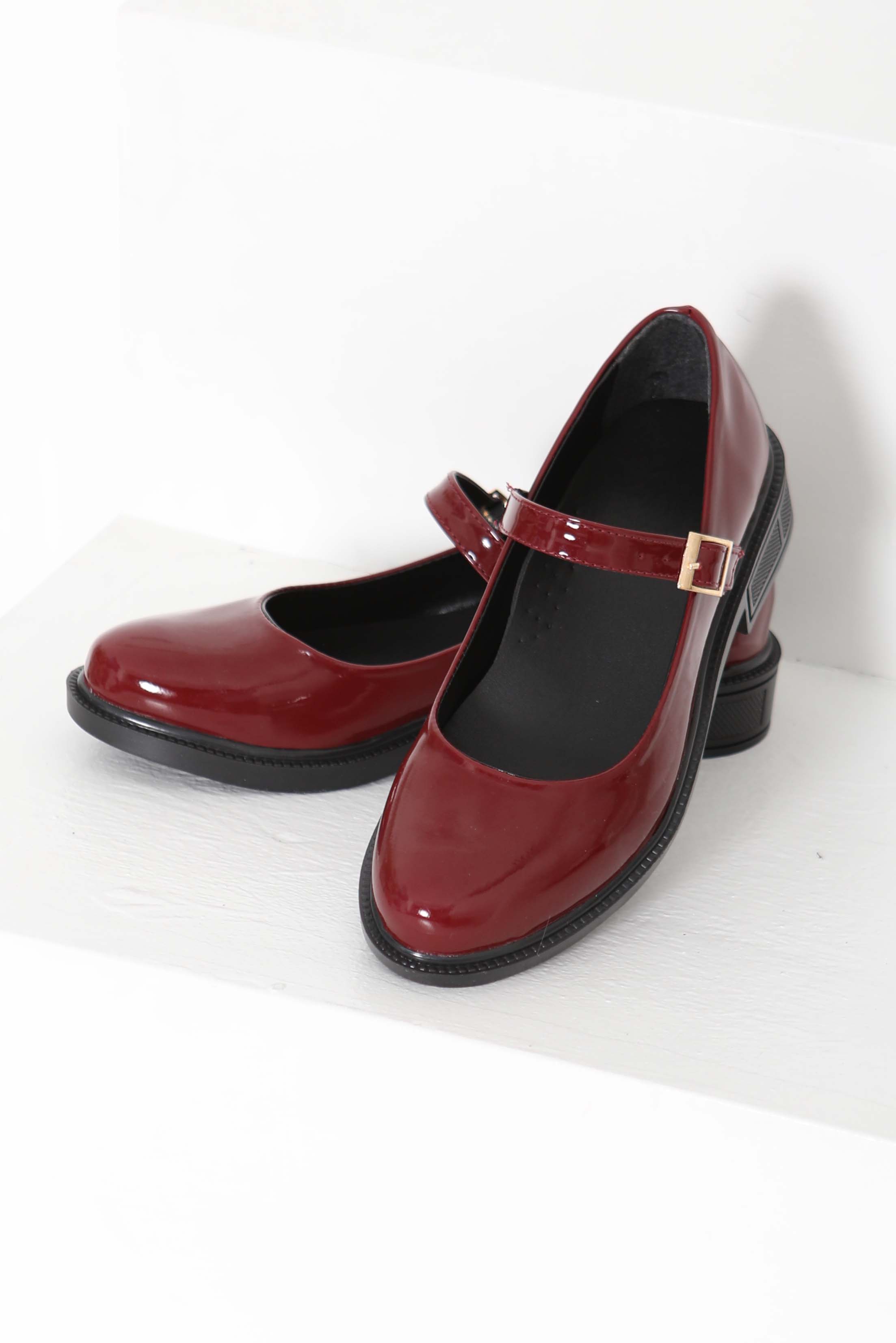 Kadın Bordo Jane Kemer Detaylı Loafer Ayakkabı - 27145 - 6