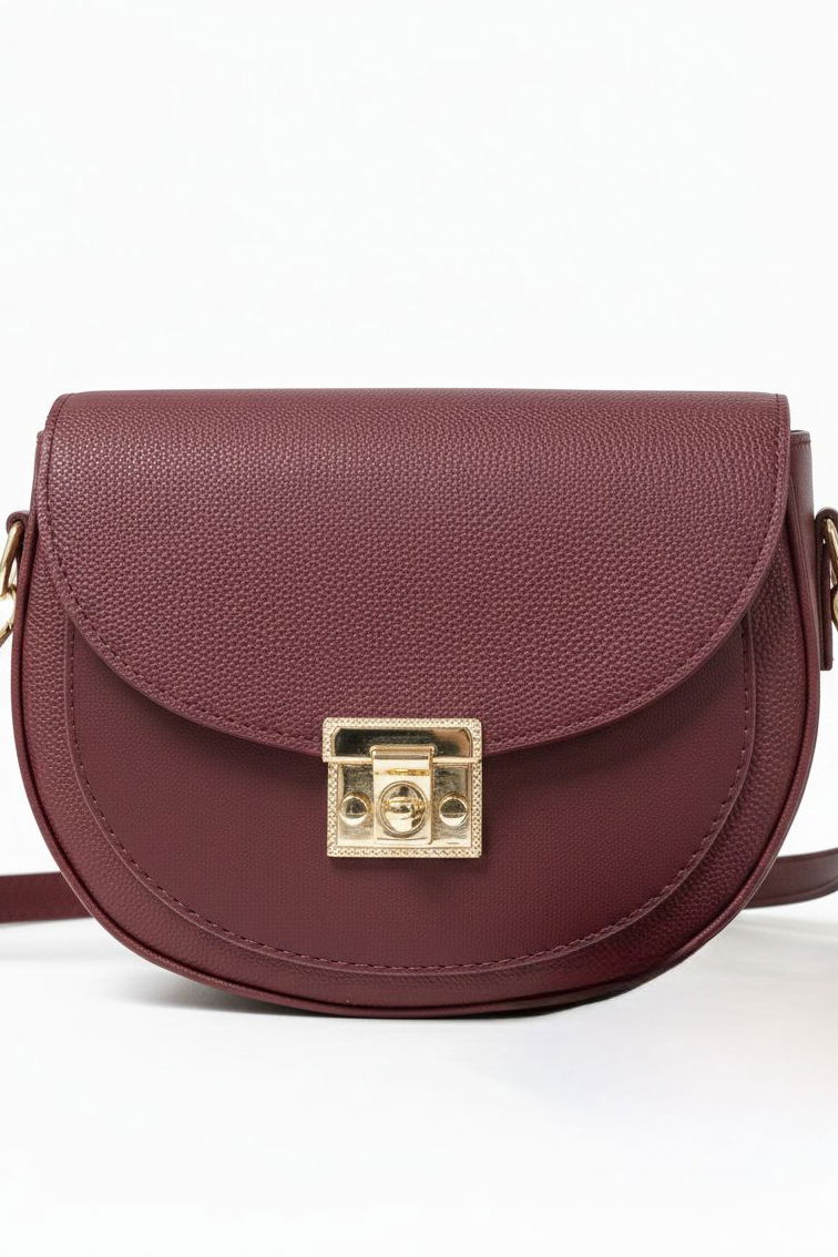 Kadın Bordo Kapaklı Suni Deri Çanta - 28139-BORDO - TOFİSA