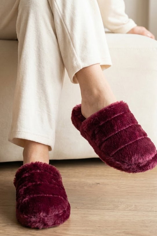 Kadın Bordo Kapalı Eva Sade Ev Terliği - 29133-BORDO - 2
