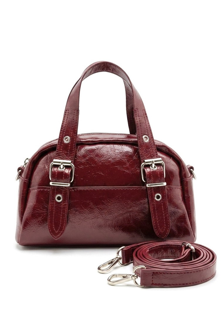 Kadın Bordo Kemerli Omuz Çantası - 28376-BORDO - 1