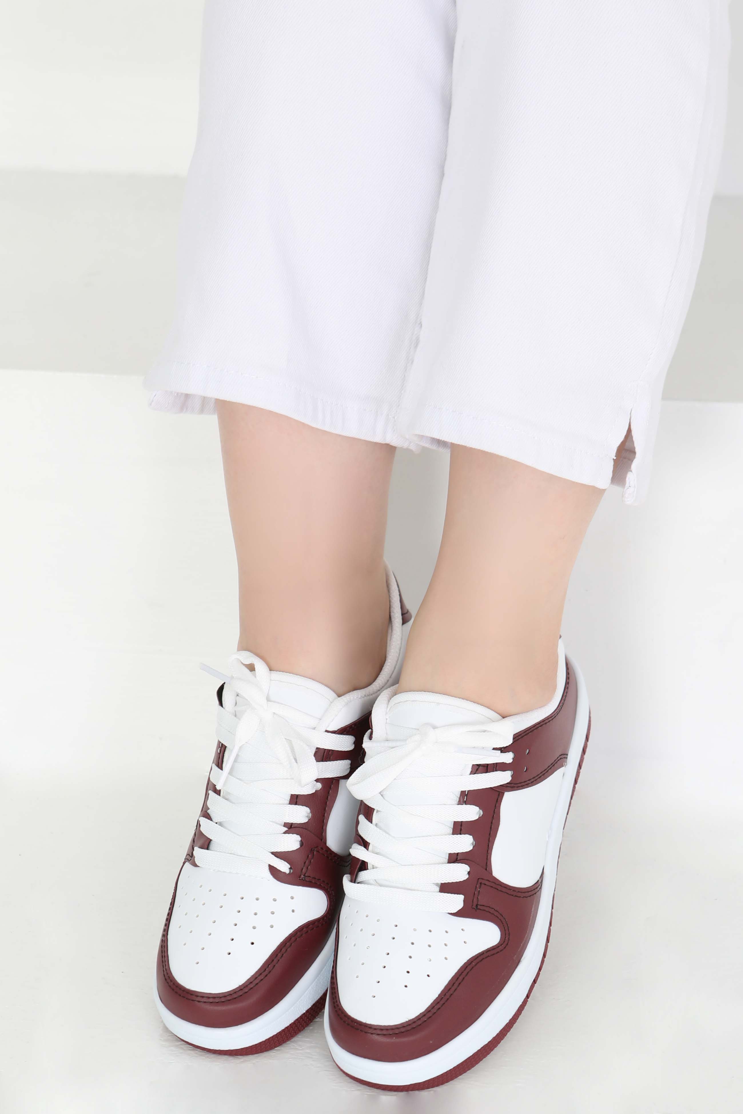 Kadın Bordo Spor Ayakkabı - 27090 - 4