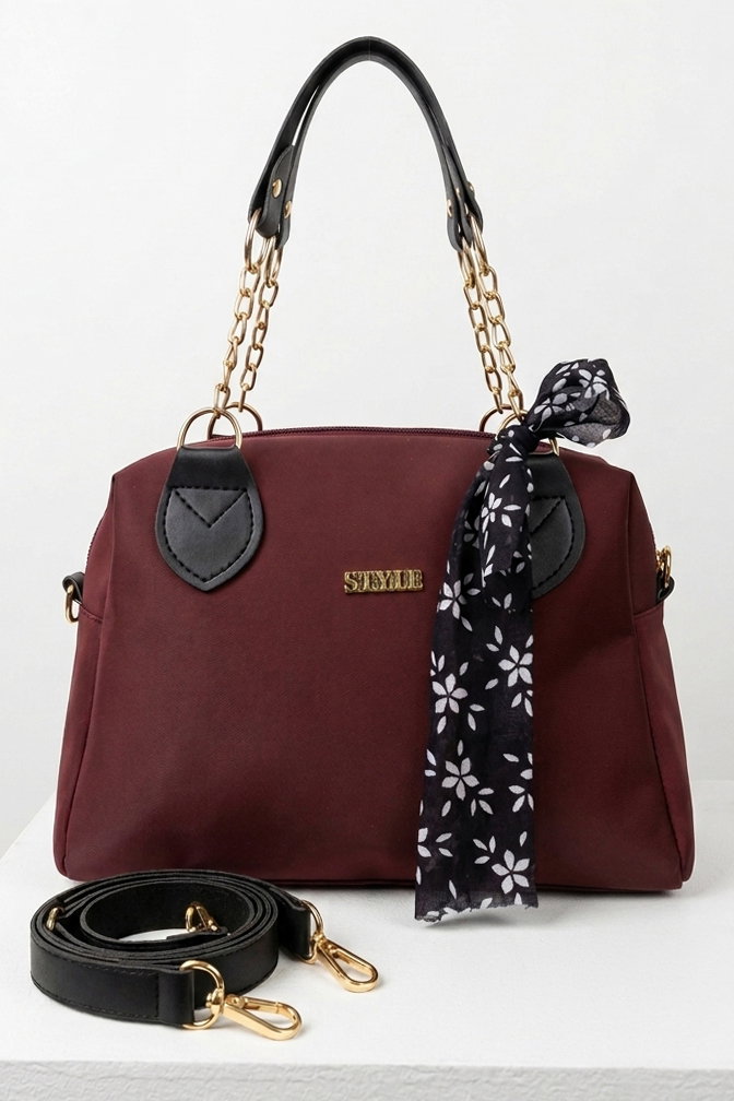 Kadın Bordo Suni Deri Flarlı Çantası - 28432-BORDO - 1