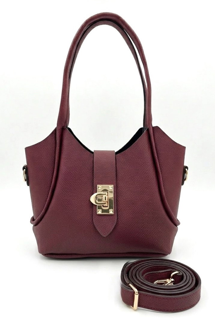 Kadın Bordo Suni Deri Kol Çantası - 28468-BORDO - 1