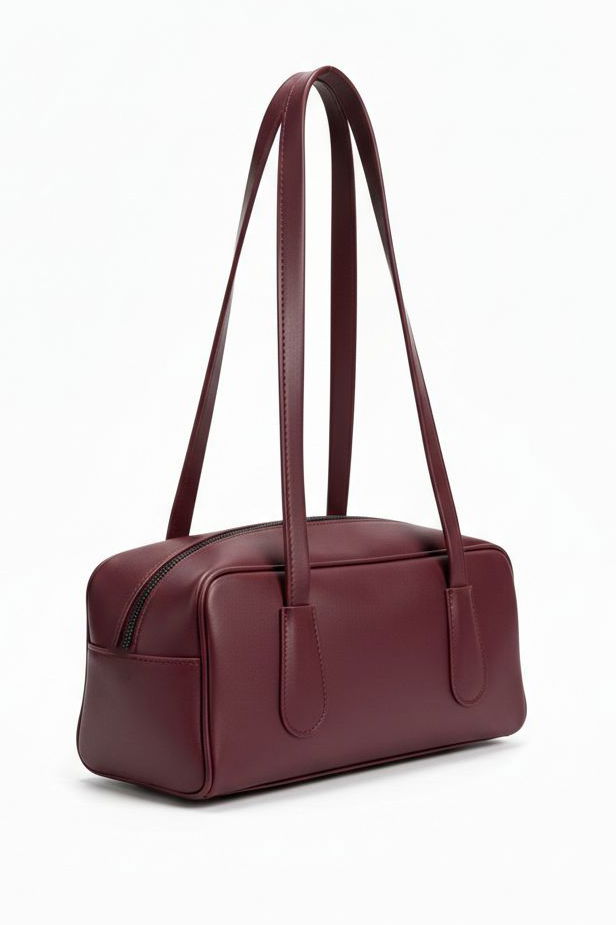 Kadın Bordo Suni Deri Mini Kol Çantası - 28268-BORDO - 1