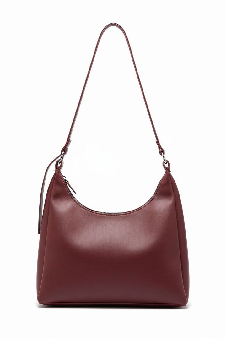 Kadın Bordo Suni Deri Omuz Çantası - 28254-BORDO - 2