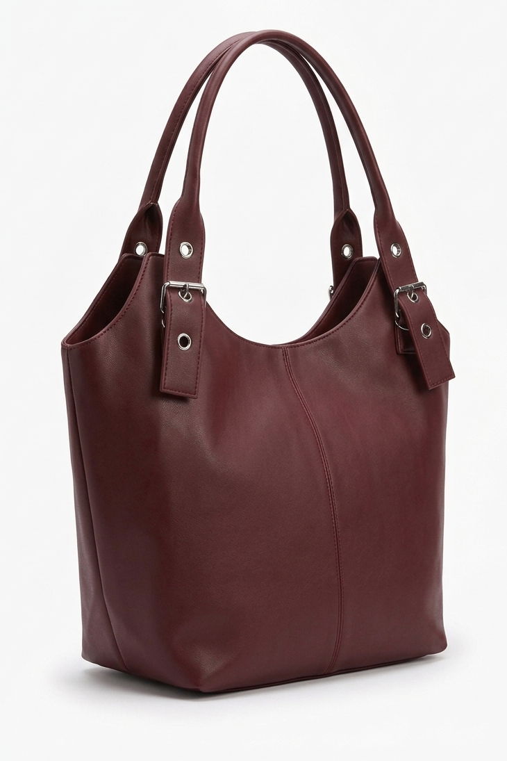 Kadın Bordo Suni Deri Omuz Çantası - 28325-BORDO - 1