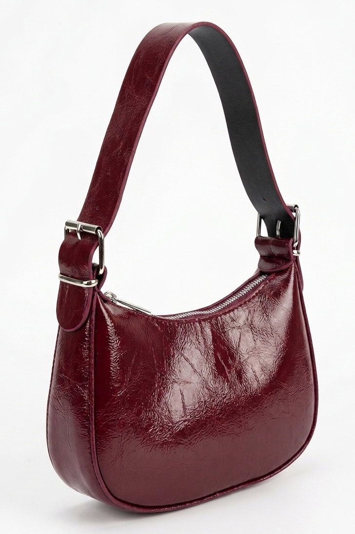 Kadın Bordo Suni Deri Omuz Çantası - 28465-BORDO - 1