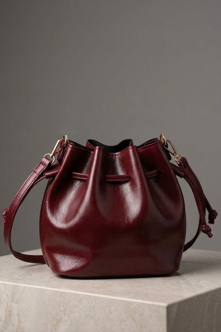Kadın Bordo Suni Deri Omuz Çantası - 28764-BORDO - 1