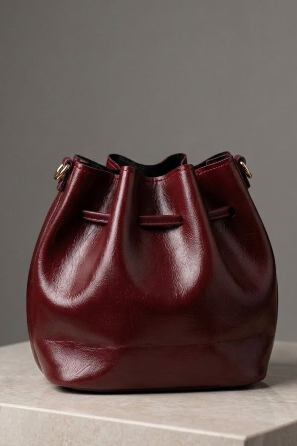 Kadın Bordo Suni Deri Omuz Çantası - 28764-BORDO - 2