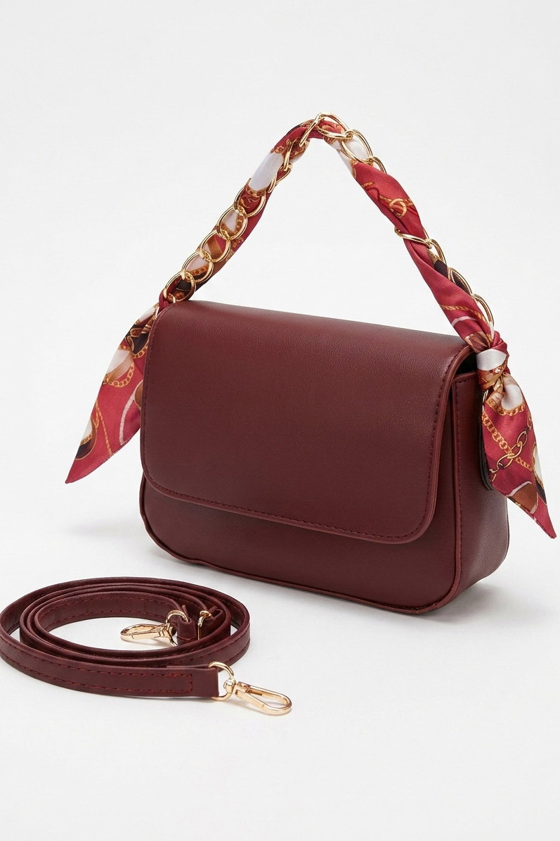 Kadın Bordo Sunii Deri Flarlı Çanta - 28431-BORDO - 2