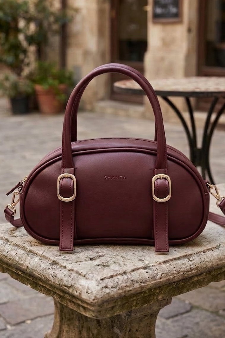Kadın Bordo Toka Detaylı Çanta - 28886-BORDO - 1