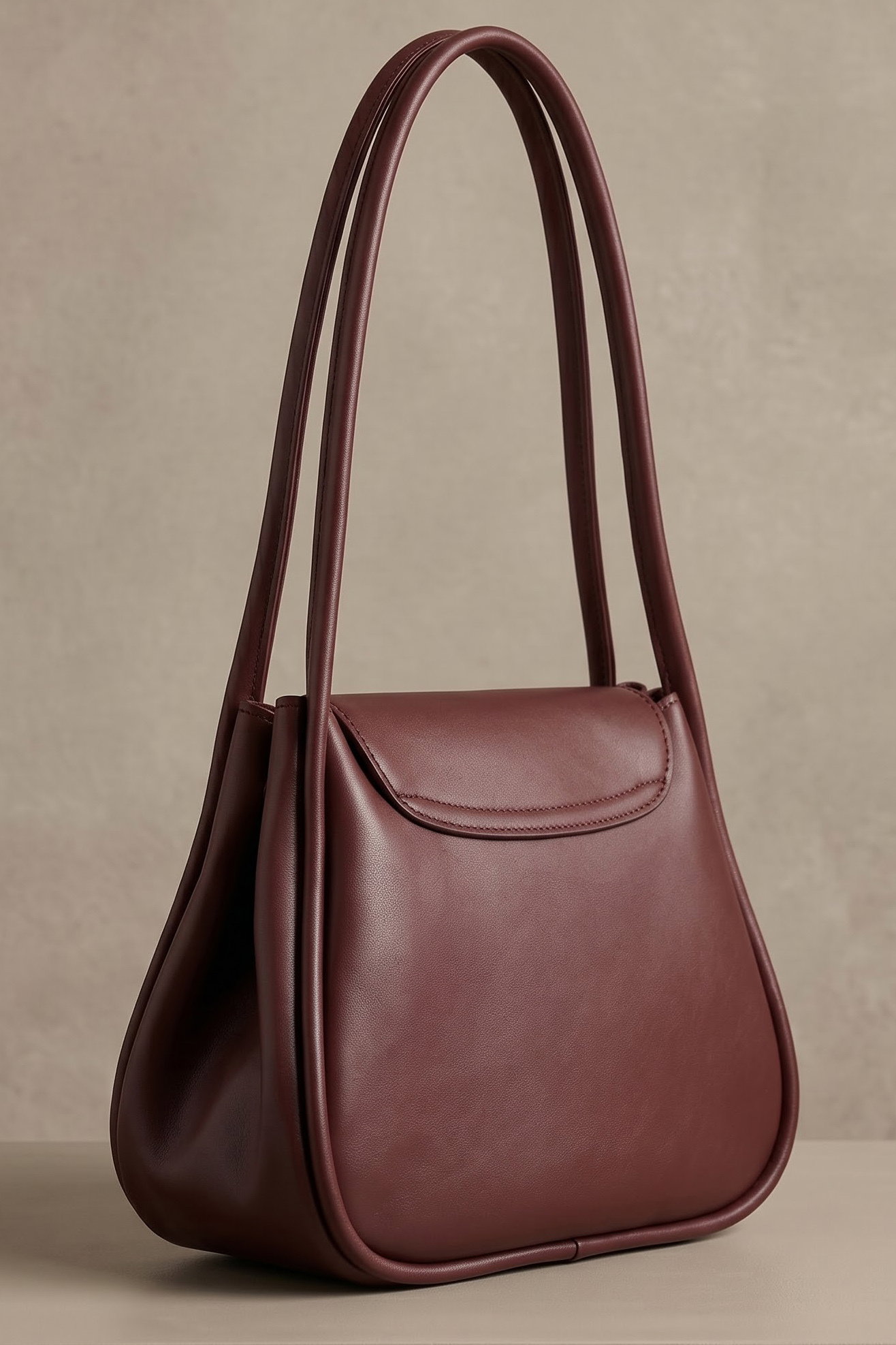 Kadın Bordo yan Çıtçıtlı Kapaklı Suni Deri Çanta - 29253-BORDO - 2
