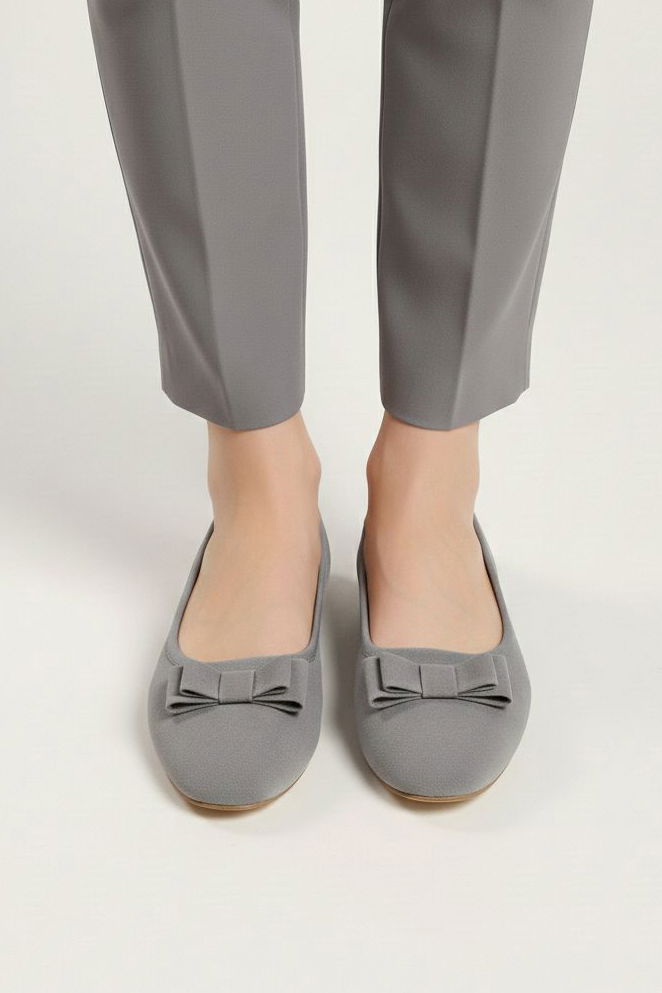 Kadın Füme Fiyonk Detaylı Süet Babet - 28197-FUME - 3