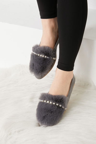 Kadın Füme İncili Tüyül Babet - 26650 