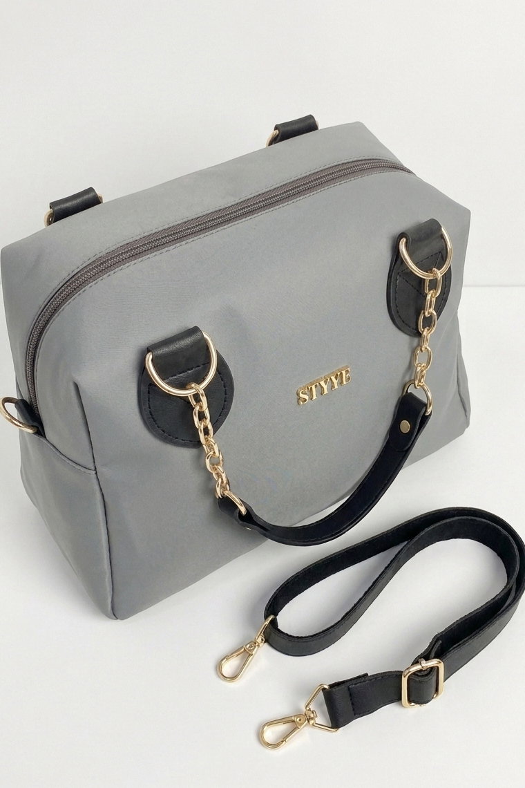 Kadın Füme Suni Deri Flarlı Çantası - 28432-FUME - 2