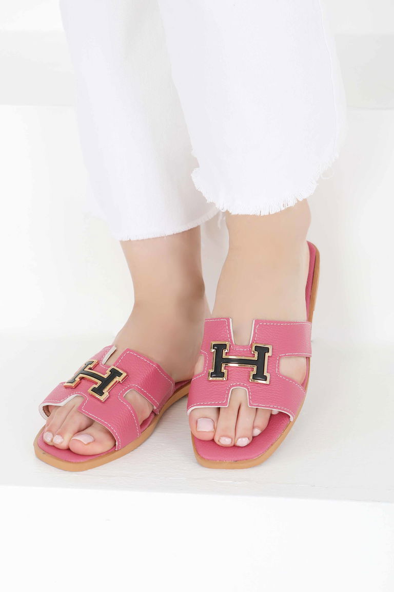 Kadın Fuşya H Tokalı Terlik - 27407 - TOFİSA