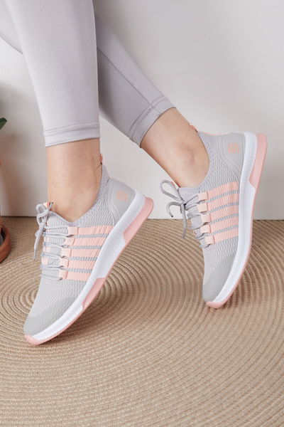 Kadın Gri Pembe Spor Ayakkabı - 25248 