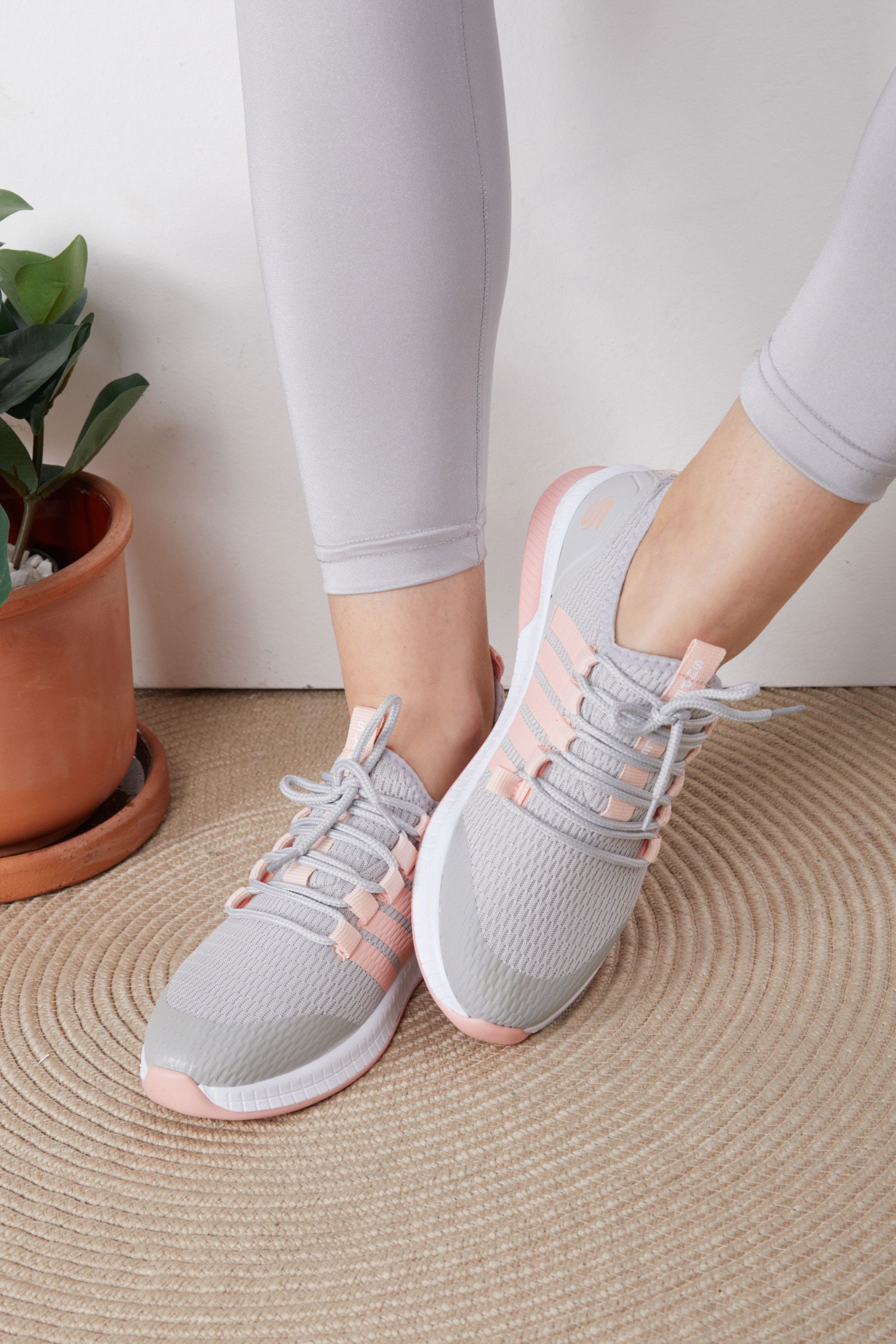 Kadın Gri Pembe Spor Ayakkabı - 25248 - 2