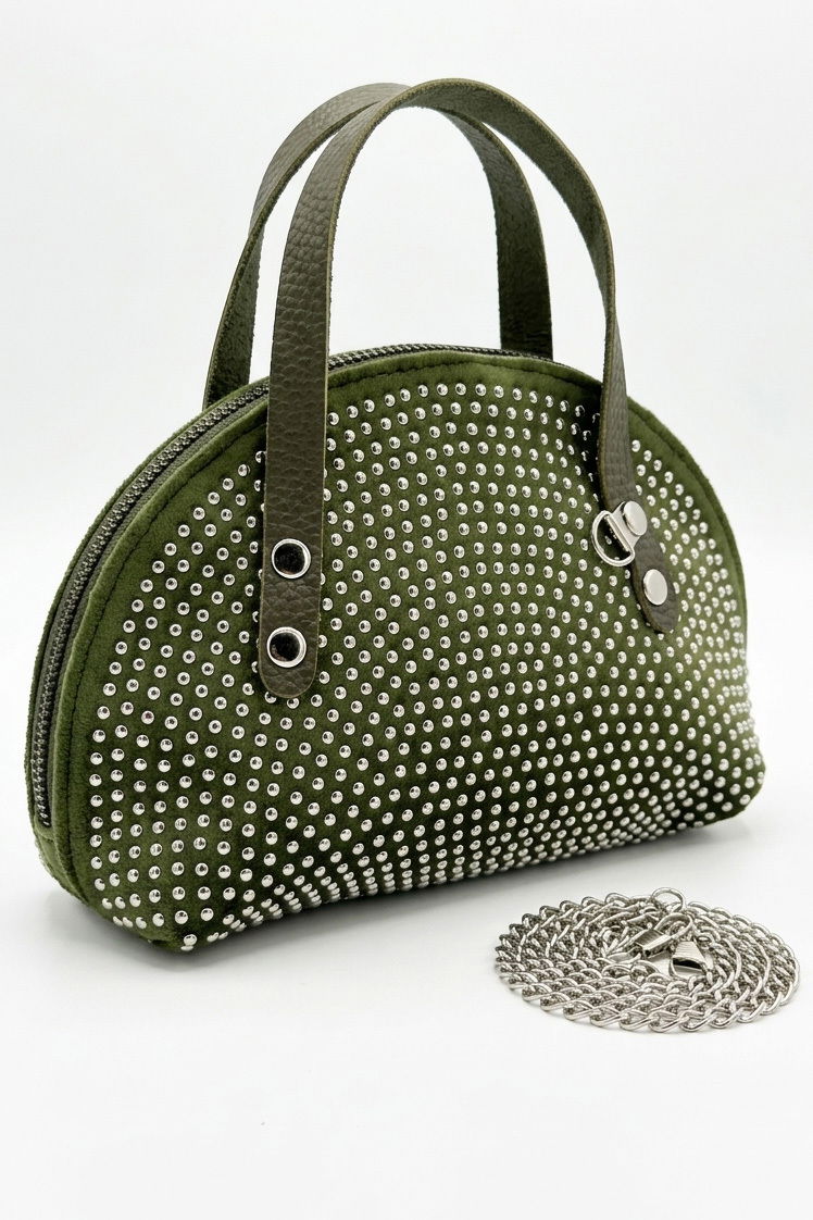 Kadın Haki Pullu Mini El Çantası - 28362-HAKI - 1