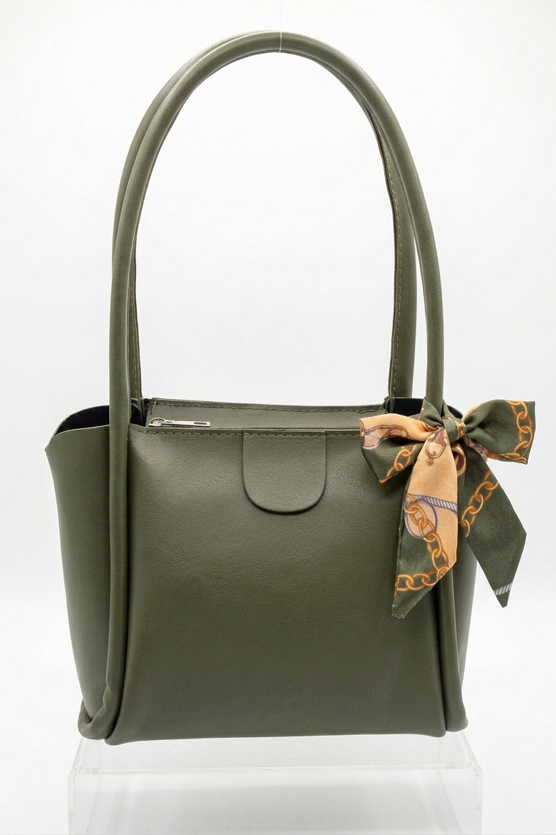 Kadın Haki Suni Deri Flarlı Kol Çanta - 28185-HAKI - 1