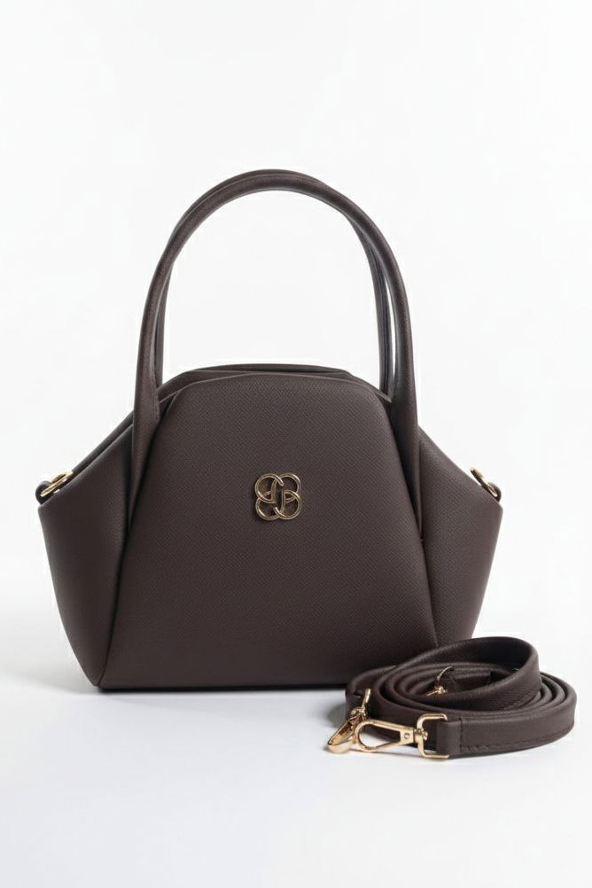 Kadın Kahve Armalı Suni Deri Çanta - 28143-KAHVE - TOFİSA