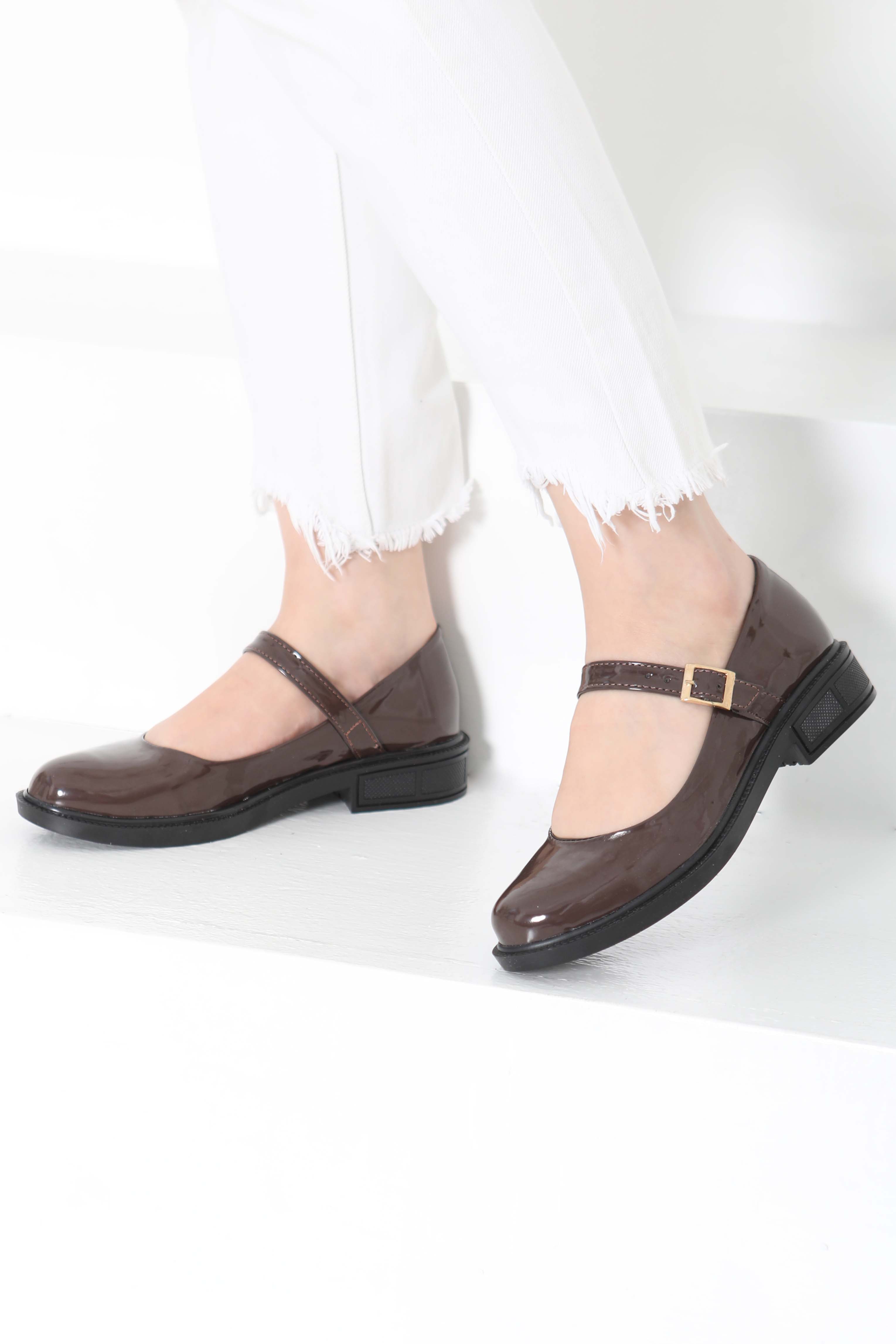 Kadın Kahve Jane Kemer Detaylı Loafer Ayakkabı - 27145 - 1