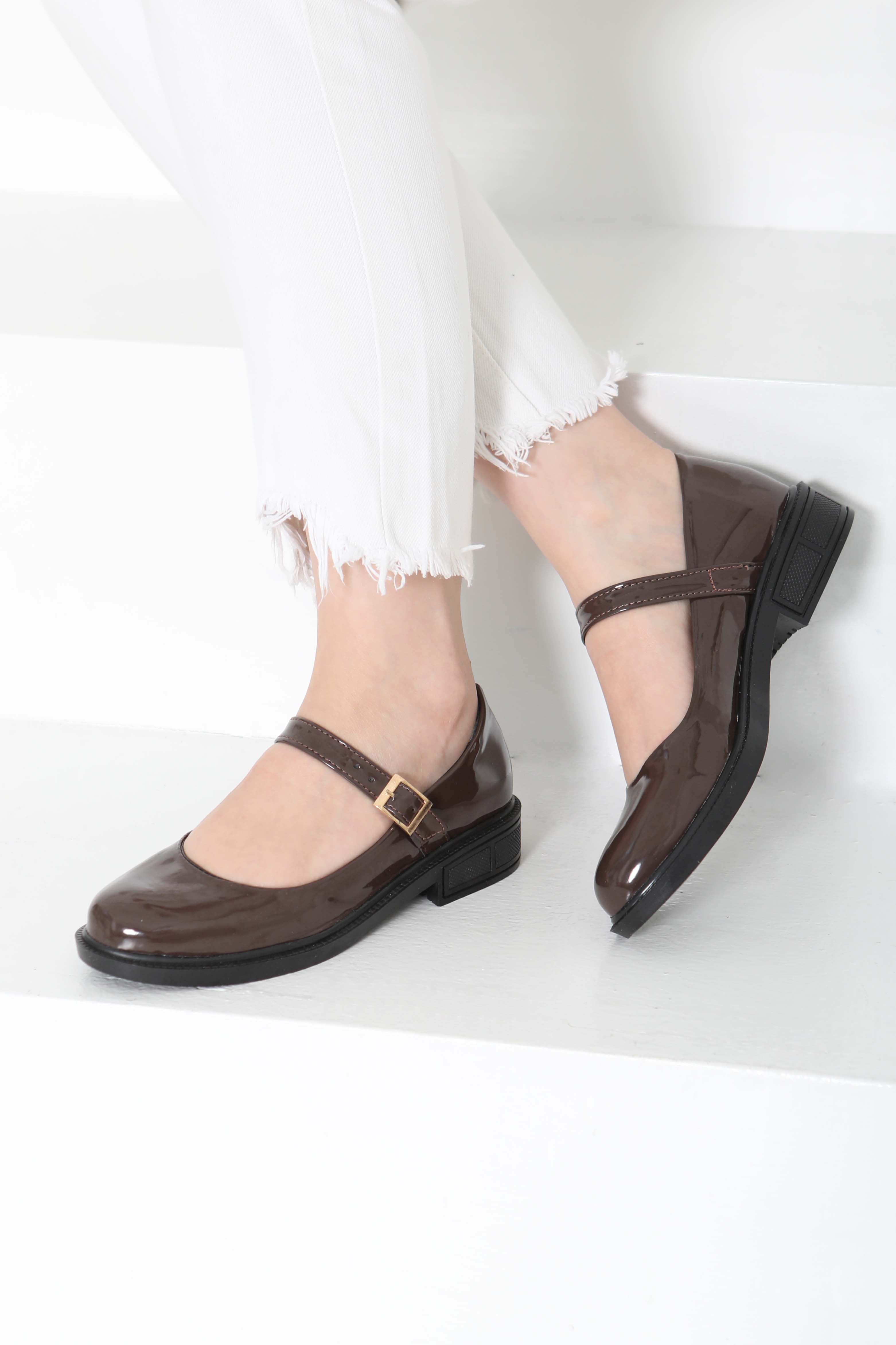 Kadın Kahve Jane Kemer Detaylı Loafer Ayakkabı - 27145 - 3