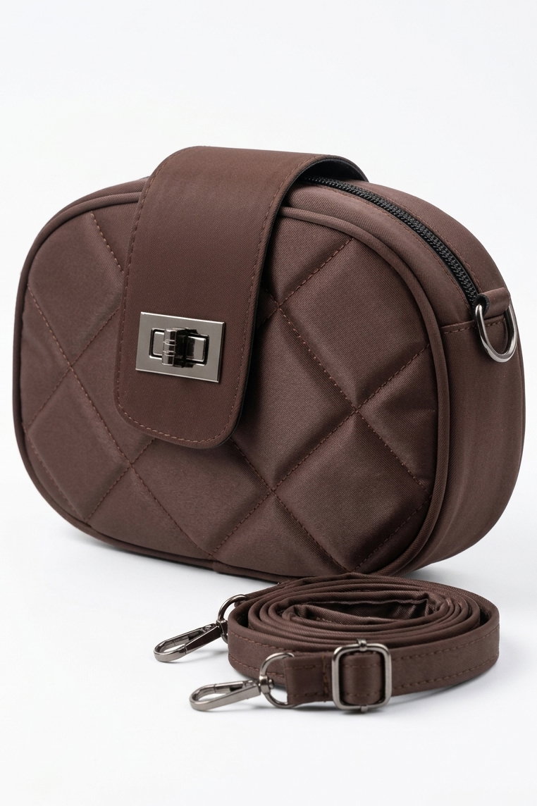 Kadın Kahve Kapaklı Suni Deri Çanta - 28370-KAHVE - 1