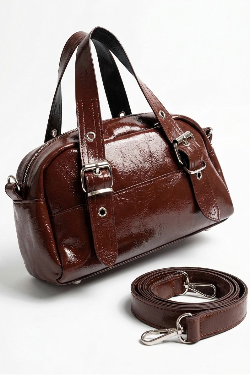 Kadın Kahve Kemerli Omuz Çantası - 28376-KAHVE - 1