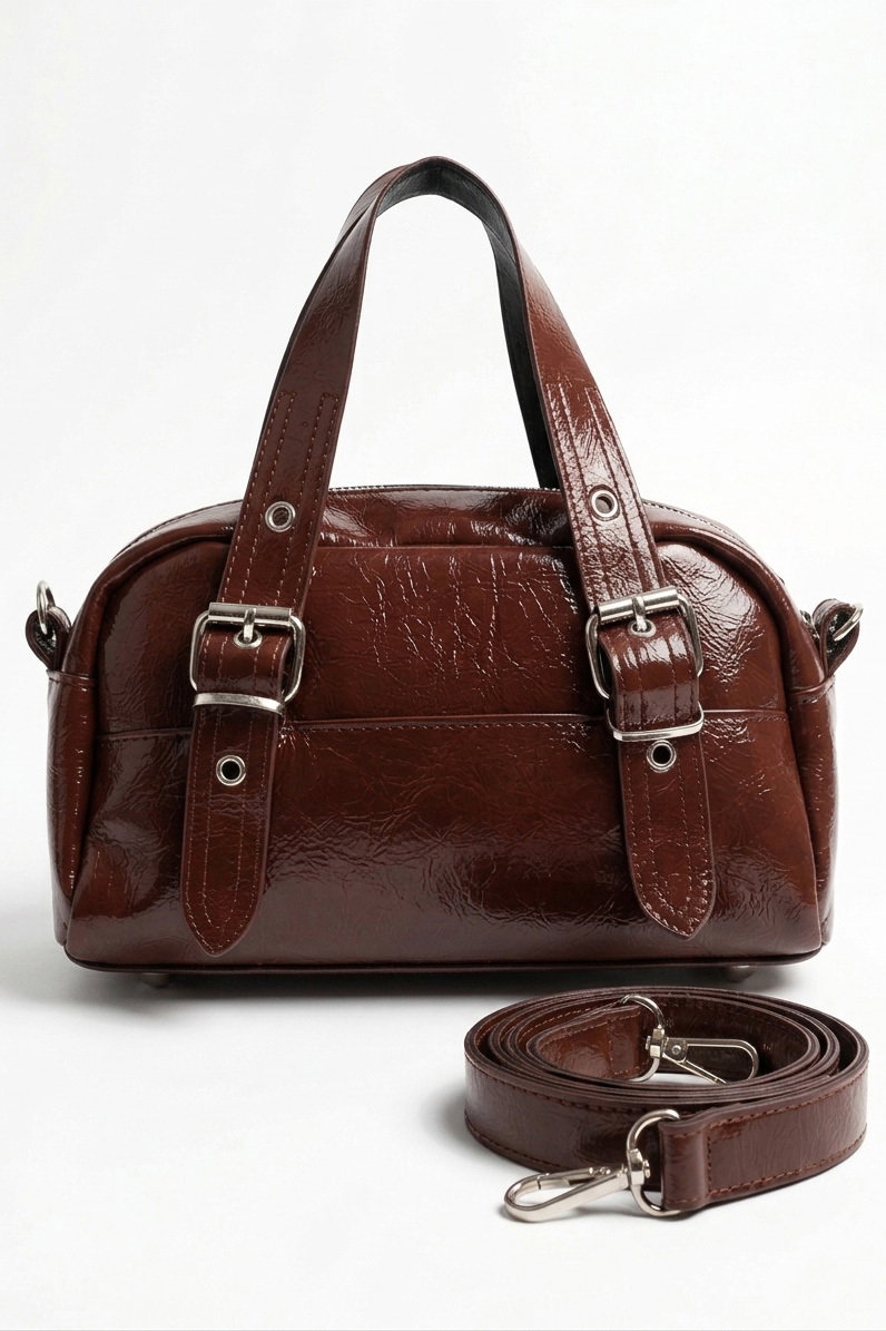 Kadın Kahve Kemerli Omuz Çantası - 28376-KAHVE - 2