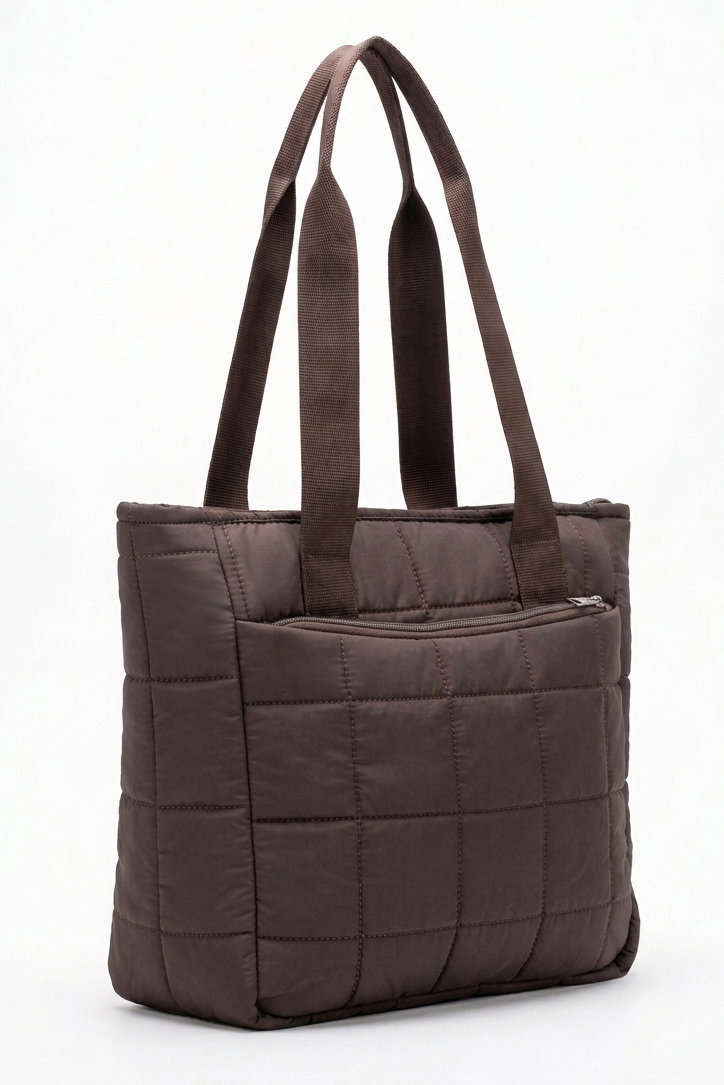 Kadın Kahve Ön Cepli Omuz Çantası - 28371-KAHVE - 1