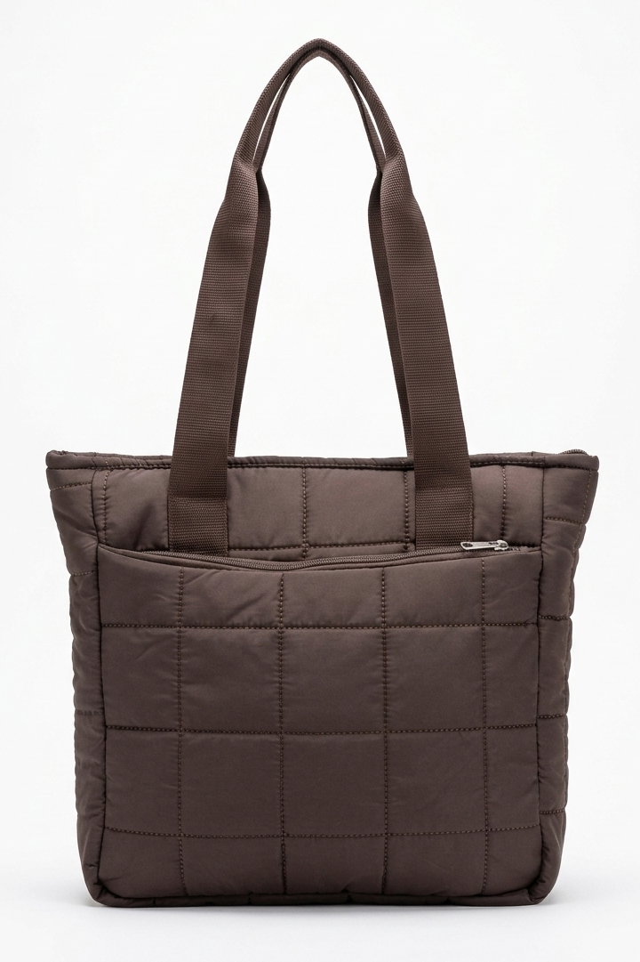 Kadın Kahve Ön Cepli Omuz Çantası - 28371-KAHVE - 2