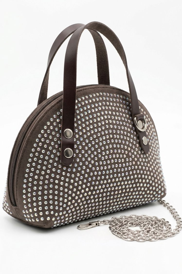 Kadın Kahve Pullu Mini El Çantası - 28362-KAHVE - 1