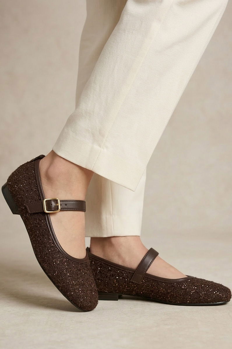 Kadın Kahve Sim Detaylı Kemerli Babet - 28338-KAHVE - 3