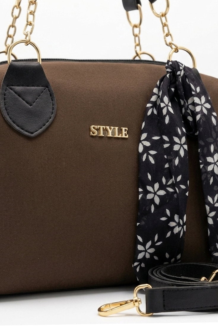 Kadın Kahve Suni Deri Flarlı Çantası - 28432-KAHVE - 2